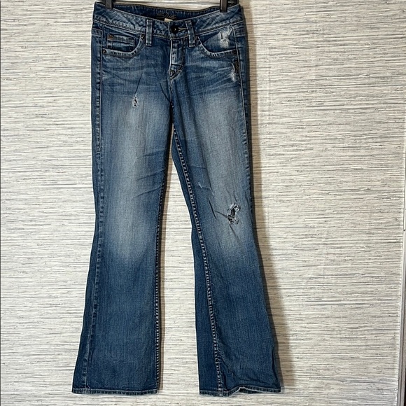 Silver Jeans Co. Distressed Flare Jeans – Blue – Size 26x33 (804) - Picture 1 of 9